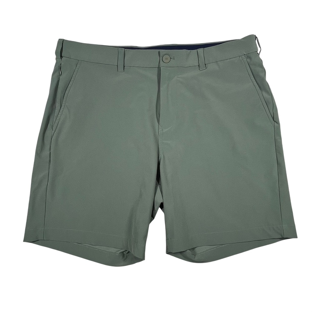 Mizzen+Main Helmsman Shorts Mens 36 Green Performance Stretch Golf Active Casual